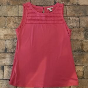 Banana Republic Sz L Large Tank Top Pink with Stripe Detail